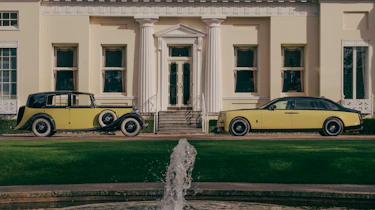 Rolls-Royce Phantom Goldfinger - side profile with vintage Phantom