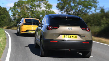 Toyota Prius PHEV and Mazda MX-30 R-EV - rear tracking