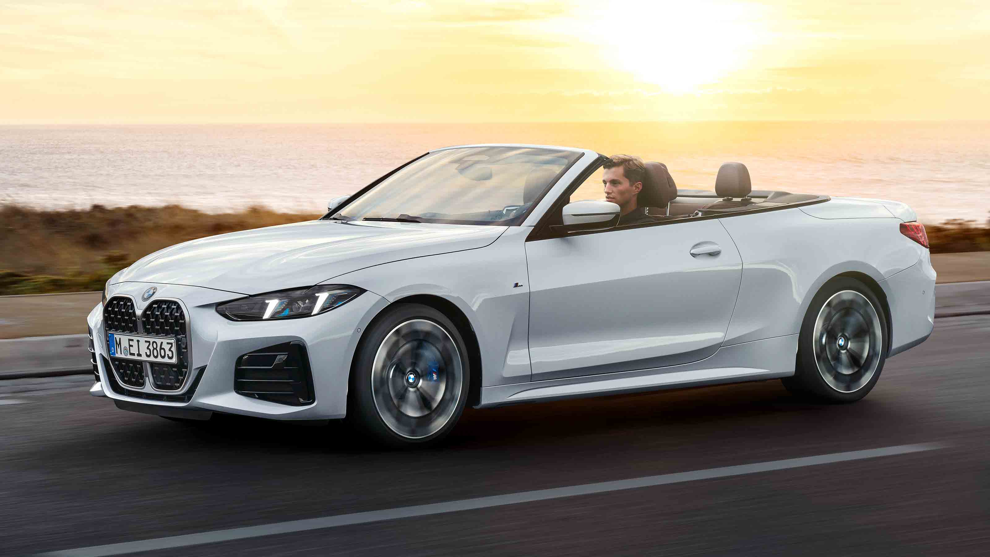 BMW 4 Series Convertible - front corner sunset