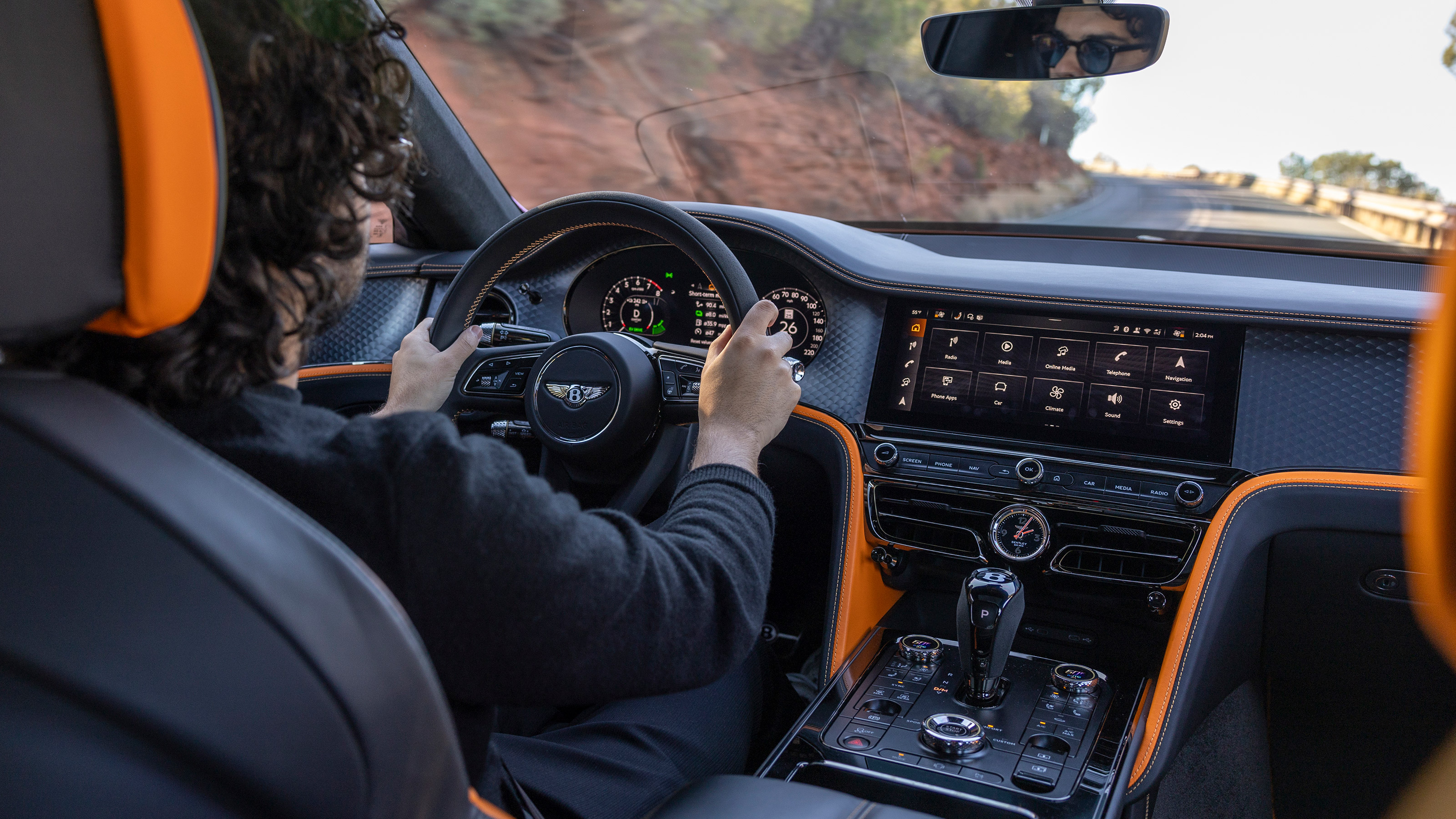 Jordan Katsianis driving the Bentley Flying Spur Speed