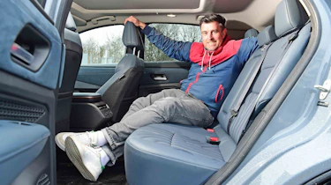 Nissan Ariya - rear seats with the Head of digital content, Steve Walker