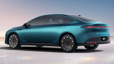 Nissan N7 electric saloon - rear 3/4