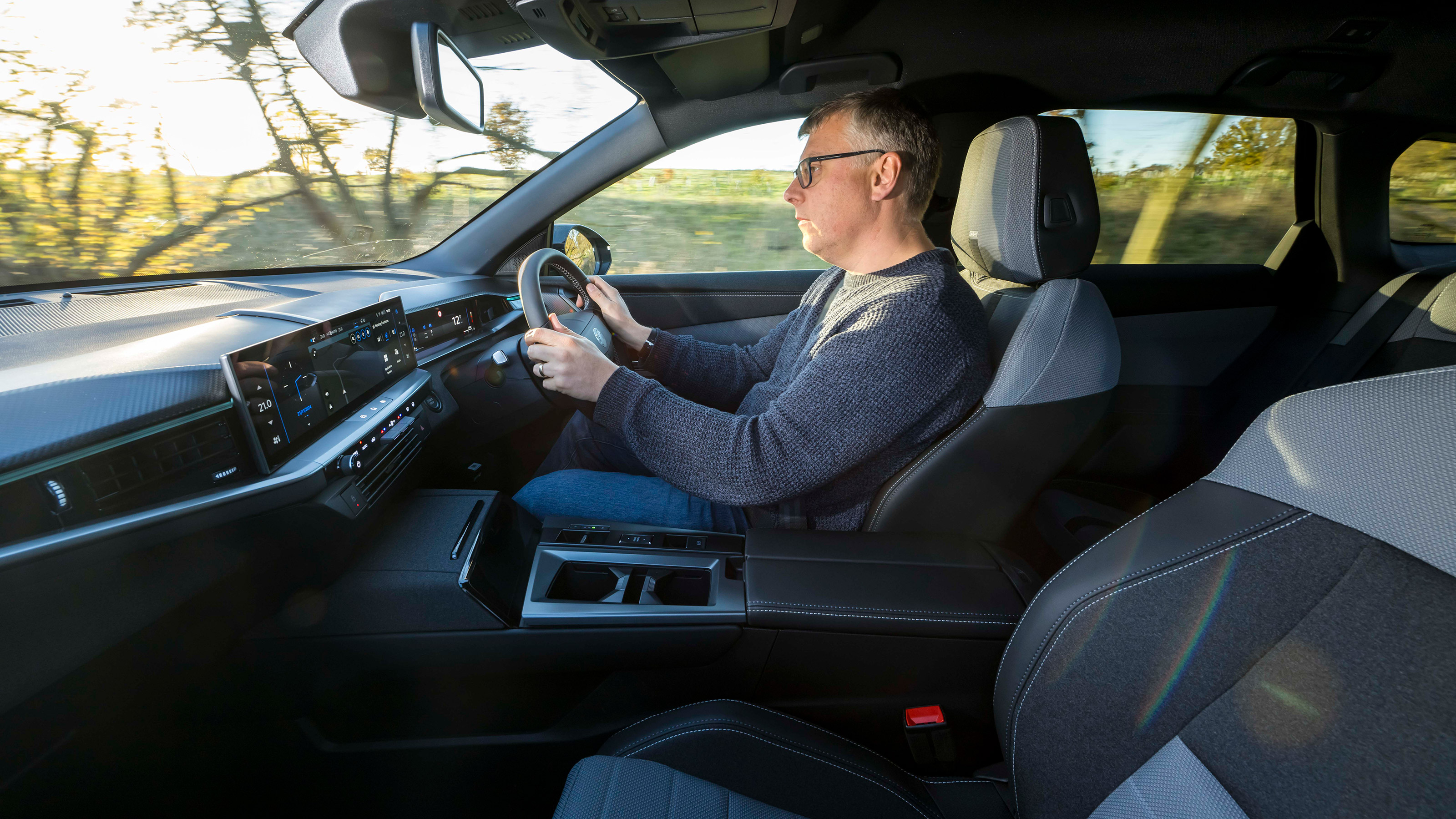 Paul Adam driving the Vauxhall Grandland Hybrid