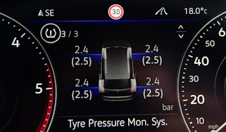 TPMS information on dashboard screen