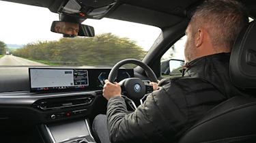 Auto Express deputy editor Richard Ingram driving the BMW 330e