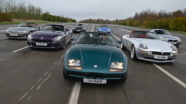 BMW Z car supertest header - moving