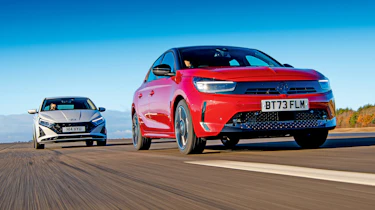 Hyundai i20 and Vauxhall Corsa - front tracking