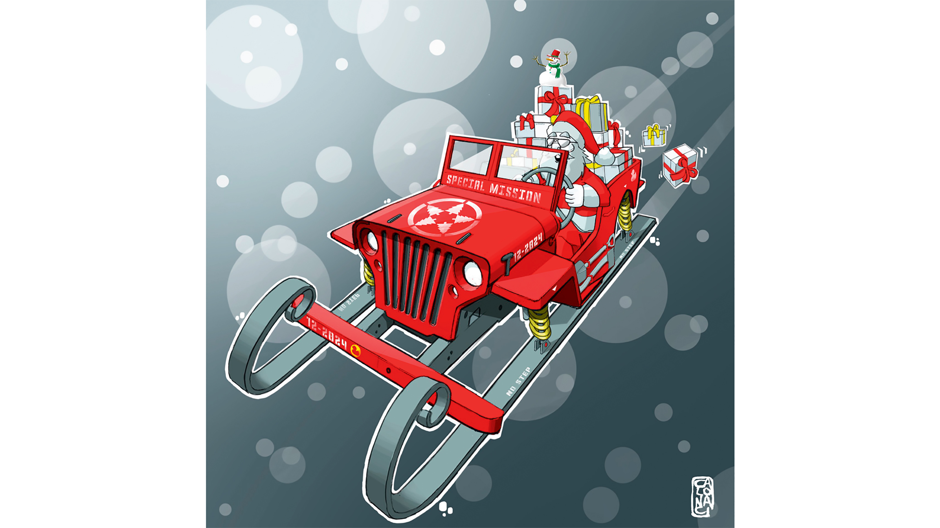 Jeep Santa's sleigh