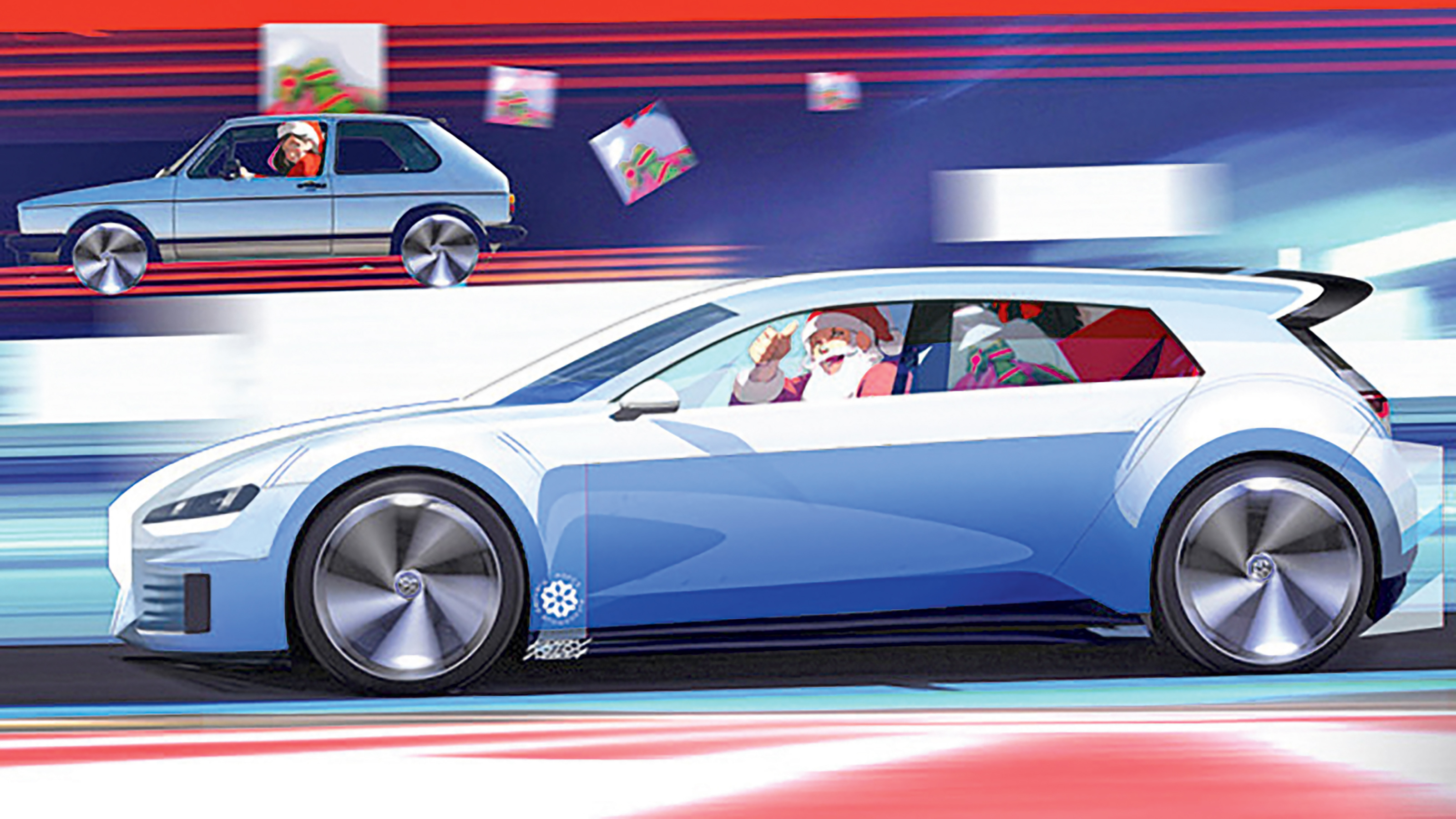 Modern Volkswagen Golf Santa's sleigh