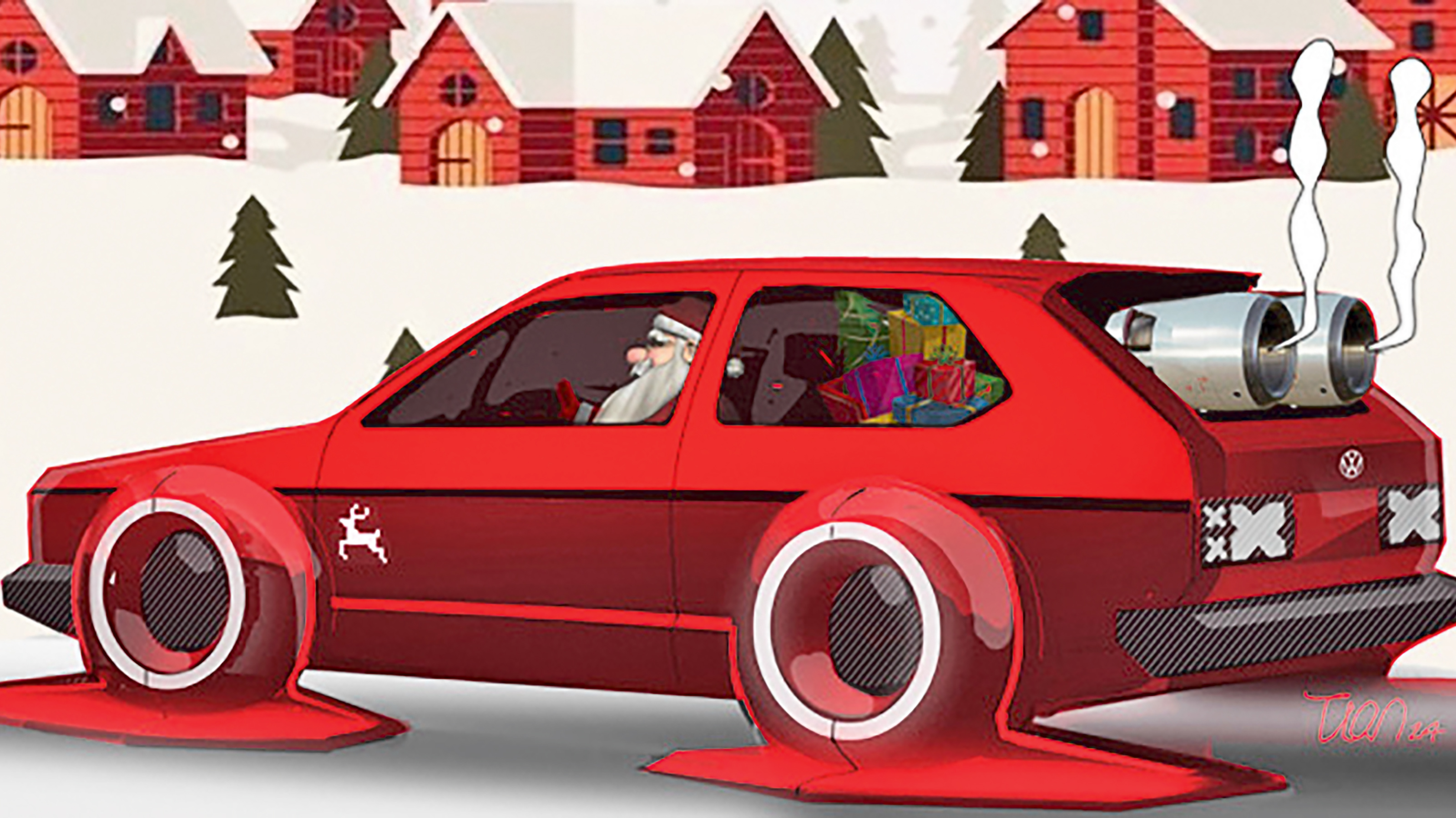 Classic Volkswagen Golf Santa's sleigh