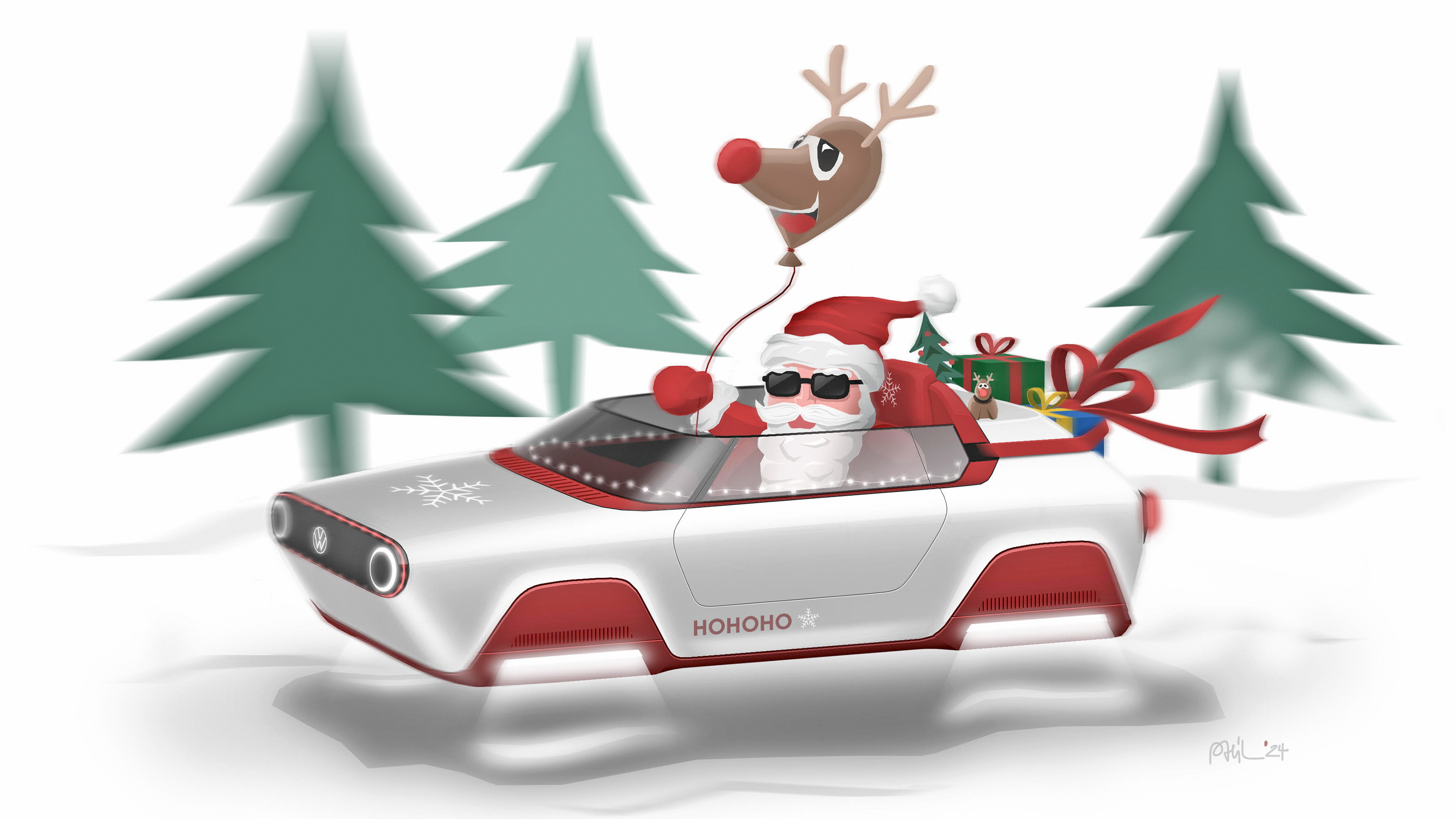 Retro Santa's sleigh