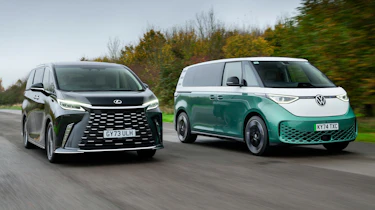 Volkswagen ID. Buzz LWB and Lexus LM - front tracking