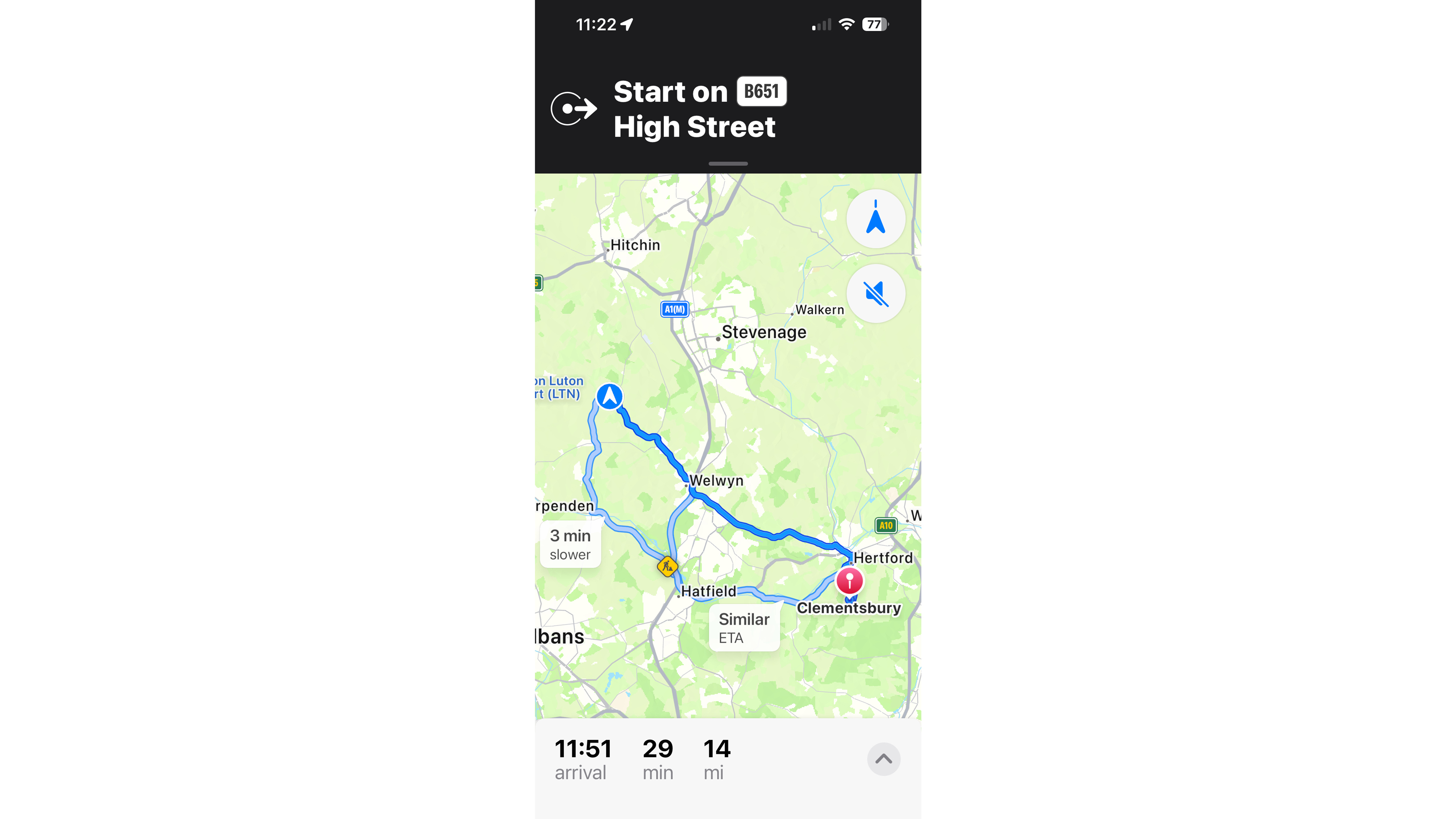 Best sat-nav apps 2025 - Apple Maps screenshot