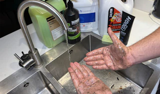 Person washing their hands