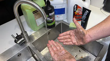 Person washing their hands