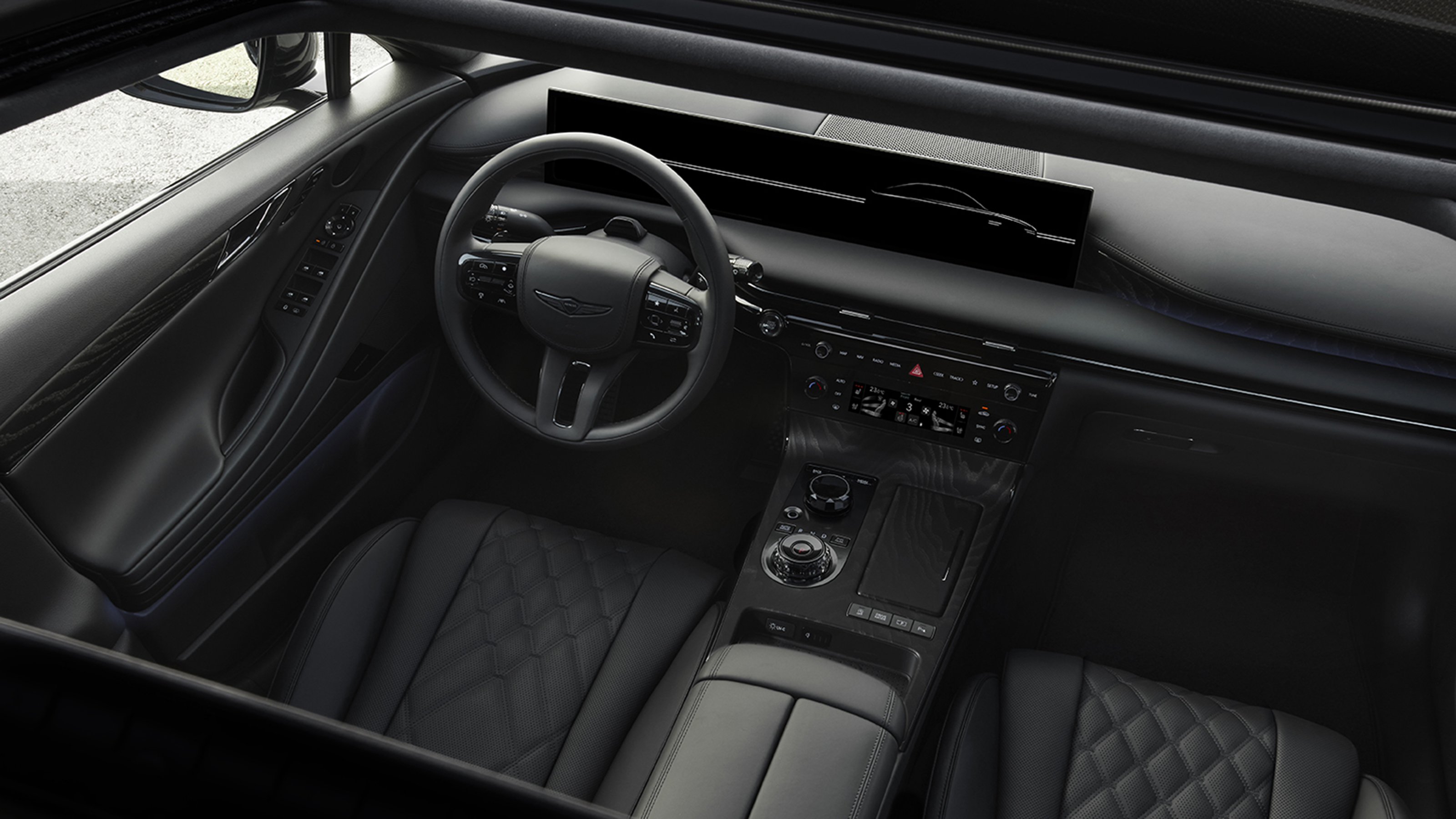 Genesis G80 Black - front interior 