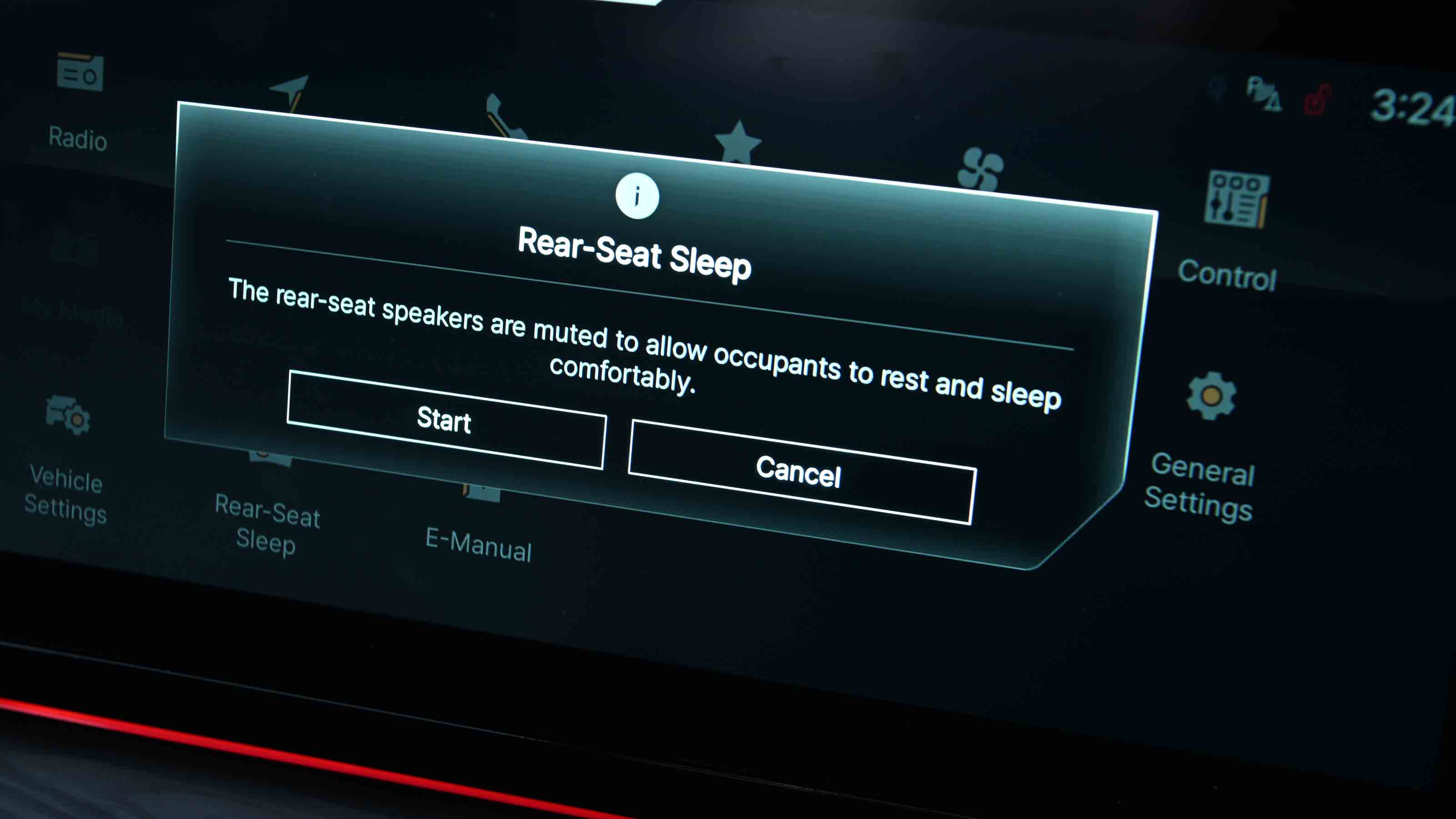 KGM Actyon - rear speaker mute pop-up window