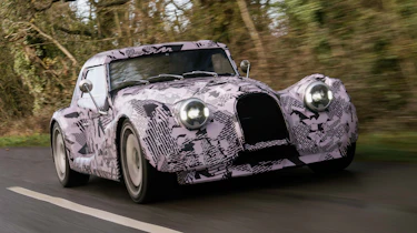 Morgan's new flagship car undergoing testing - front