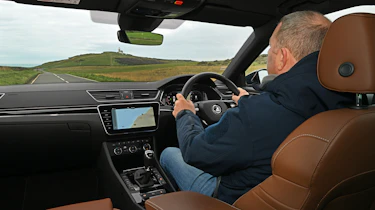 Steve Sutcliffe driving the Skoda Superb Sleeper Edition