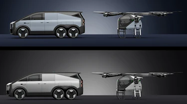 XPeng Aero HT - car and flying module side profiles