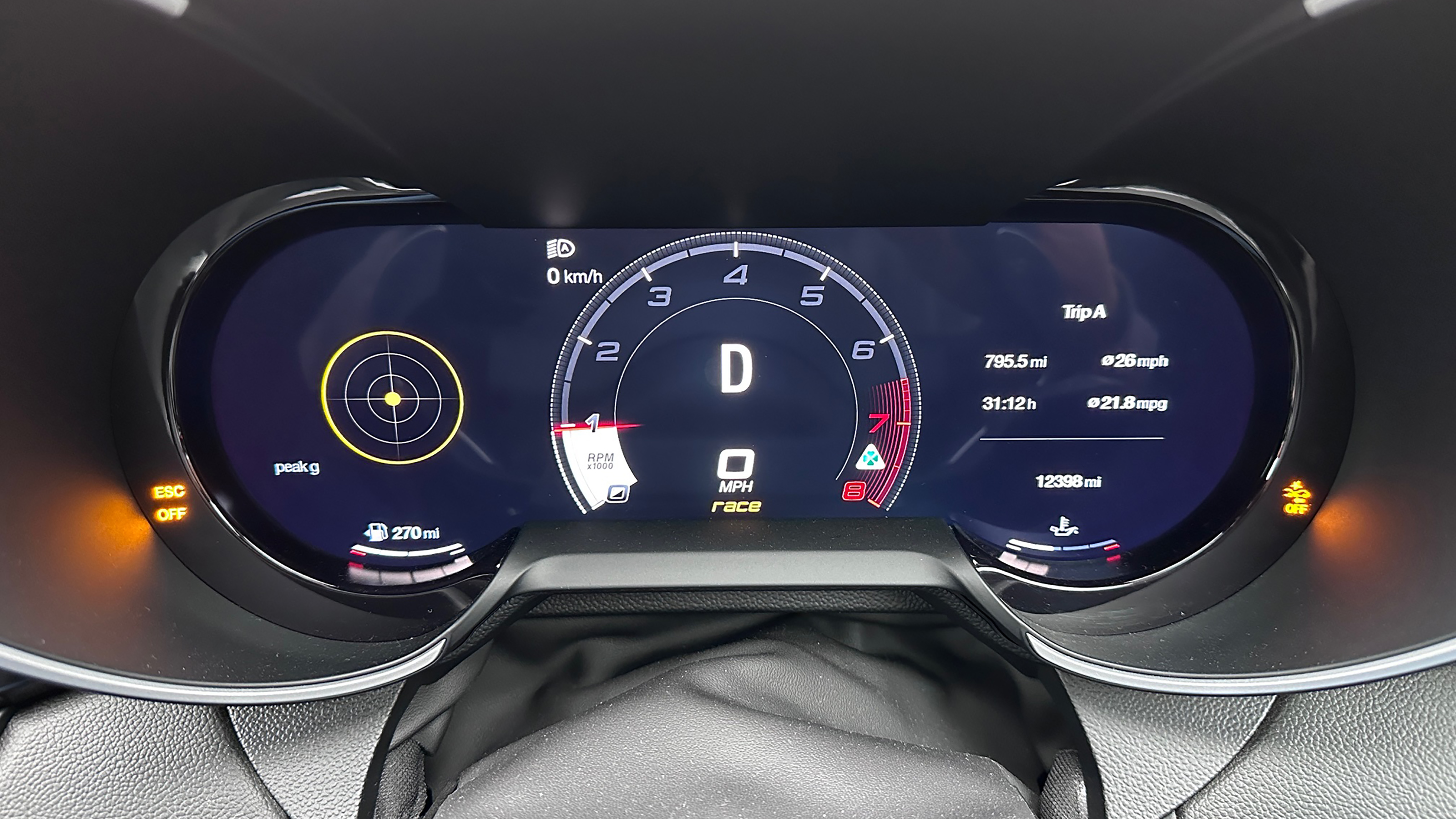 Alfa Romeo Giulia Quadrifoglio - dashboard screen