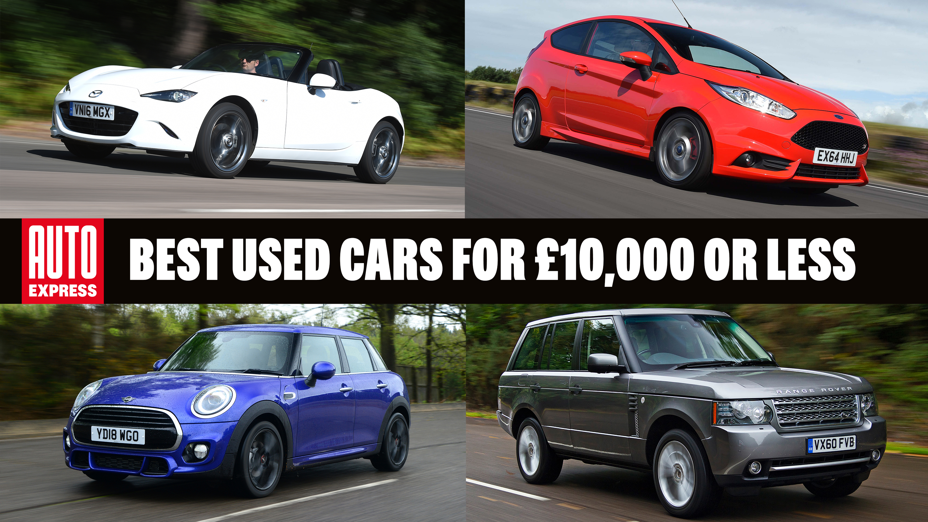 Best used cars for £10,000 or less - header image