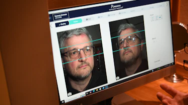 Auto Express consumer editor Chris Rosamond's pictures on a computer screen