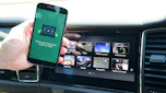 Smartphone connected to Skoda infotainment system
