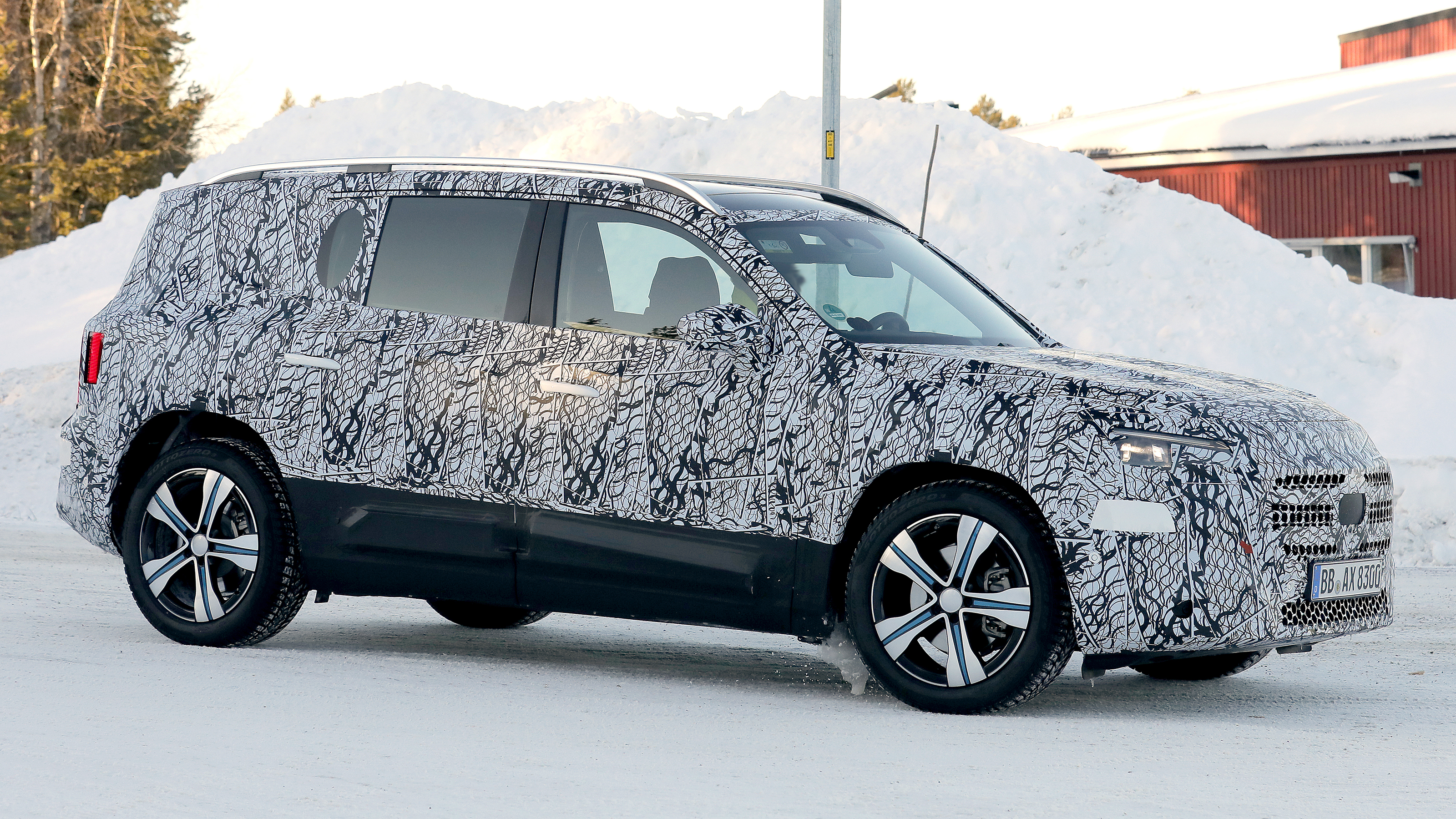 Mercedes GLB spy shot - static front angled