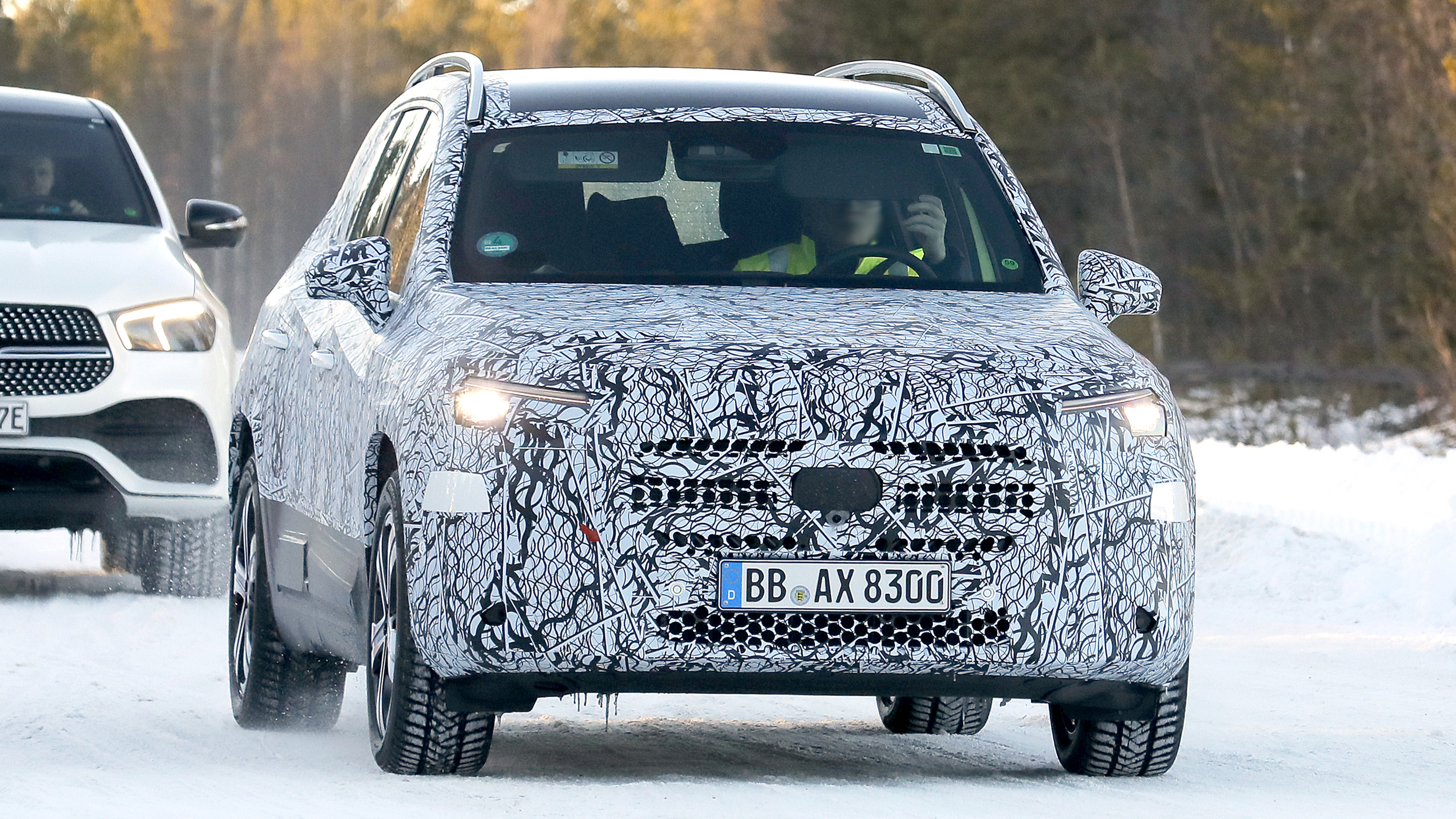 Mercedes GLB spy shot - static front end