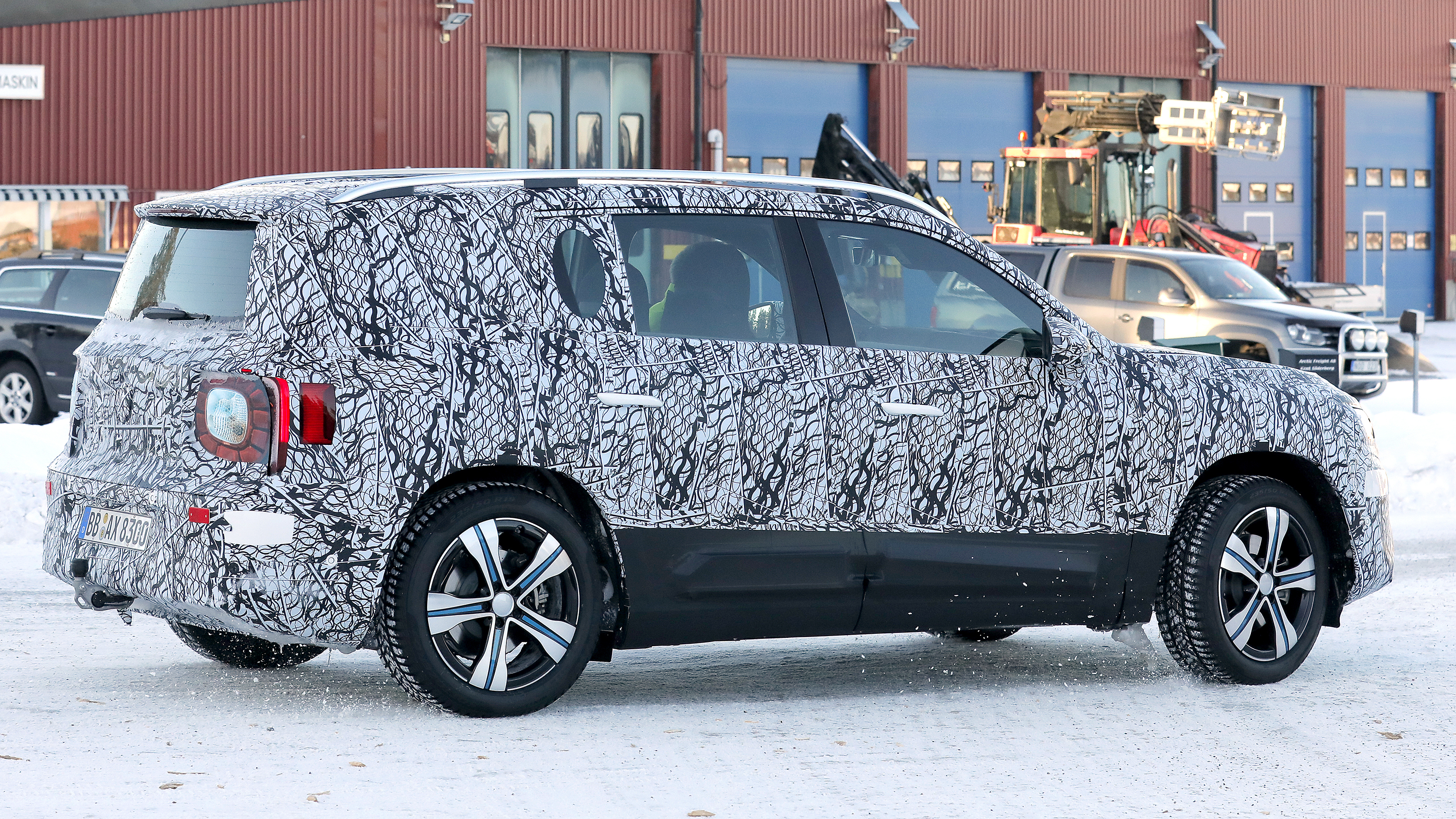 Mercedes GLB spy shot - rear angled