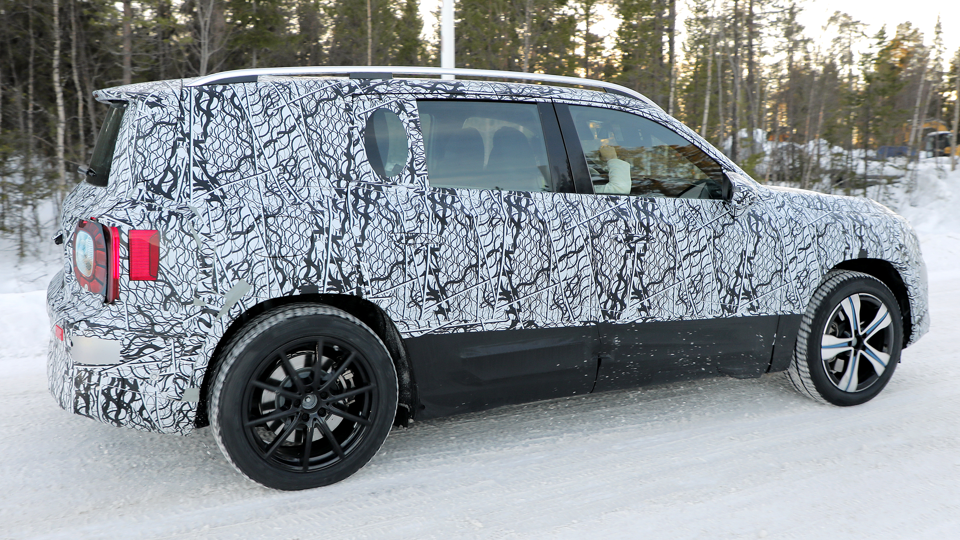 Mercedes GLB spy shot - static rear angled