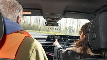 Auto Express UX web developer Victoria Coquet driving the Peugeot E-3008