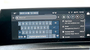 Peugeot E-3008 touchscreen displaying keypad