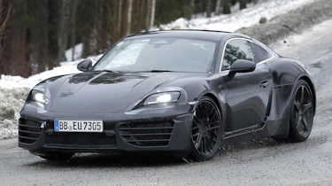 Porsche Cayman EV - front 3/4
