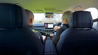 Auto Express senior test editor Dean Gibson driving the Skoda Superb