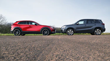 Suzuki Vitara and Mazda CX-30 - face-to-face static