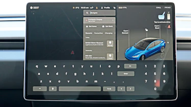Tesla Model 3 touchscreen displaying settings