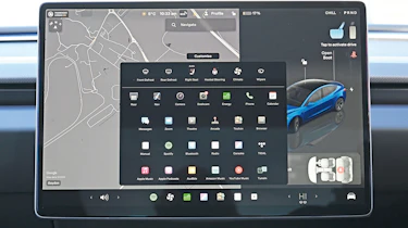 Tesla Model 3 touchscreen displaying keypad
