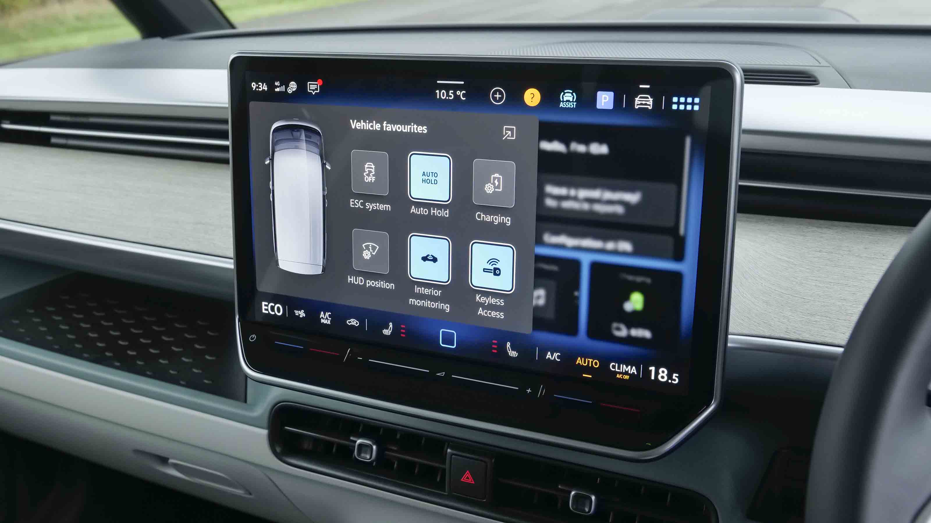 Volkswagen ID. Buzz - favourites menu