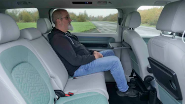 Volkswagen ID. Buzz - rear seats with Senior test editor, Dean Gibson