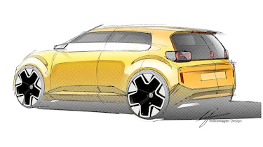 Volkswagen ID.EVERY 1 concept sketch - rear 3/4