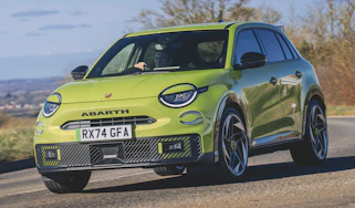Abarth 600e UK - front cornering