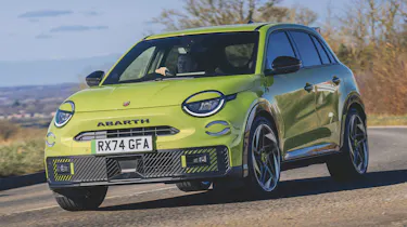 Abarth 600e UK - front cornering