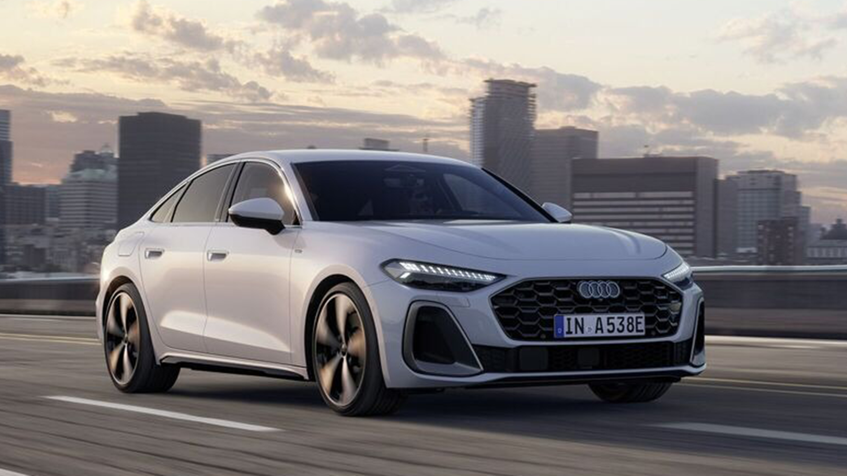 New Audi A5 saloon e-hybrid - front tracking 