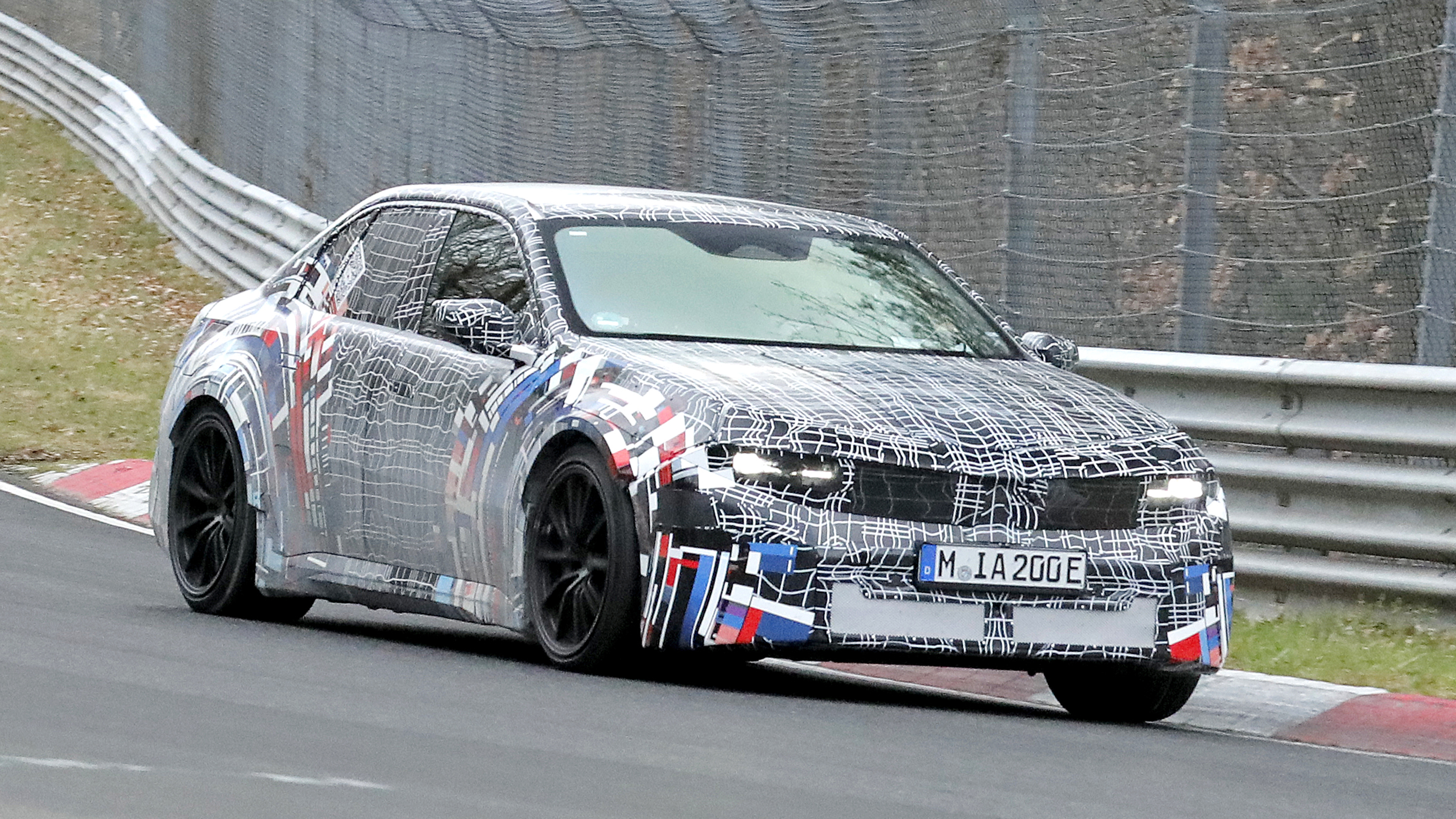BMW M3 EV - testing at the Nurburgring, front cornering