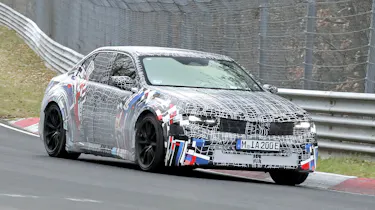 BMW M3 EV - testing at the Nurburgring, front cornering