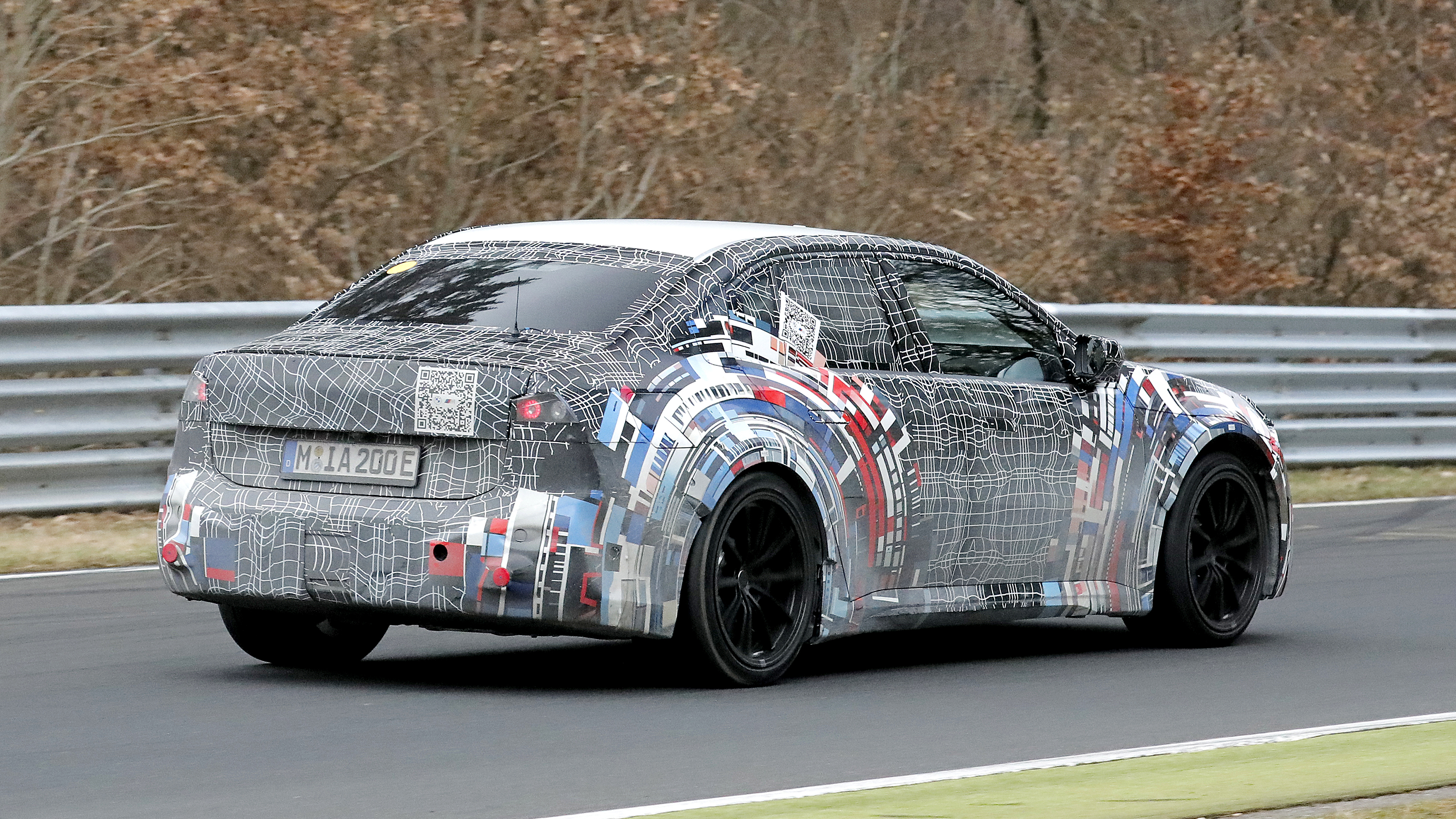 BMW M3 EV - testing at the Nurburgring, rear cornering 