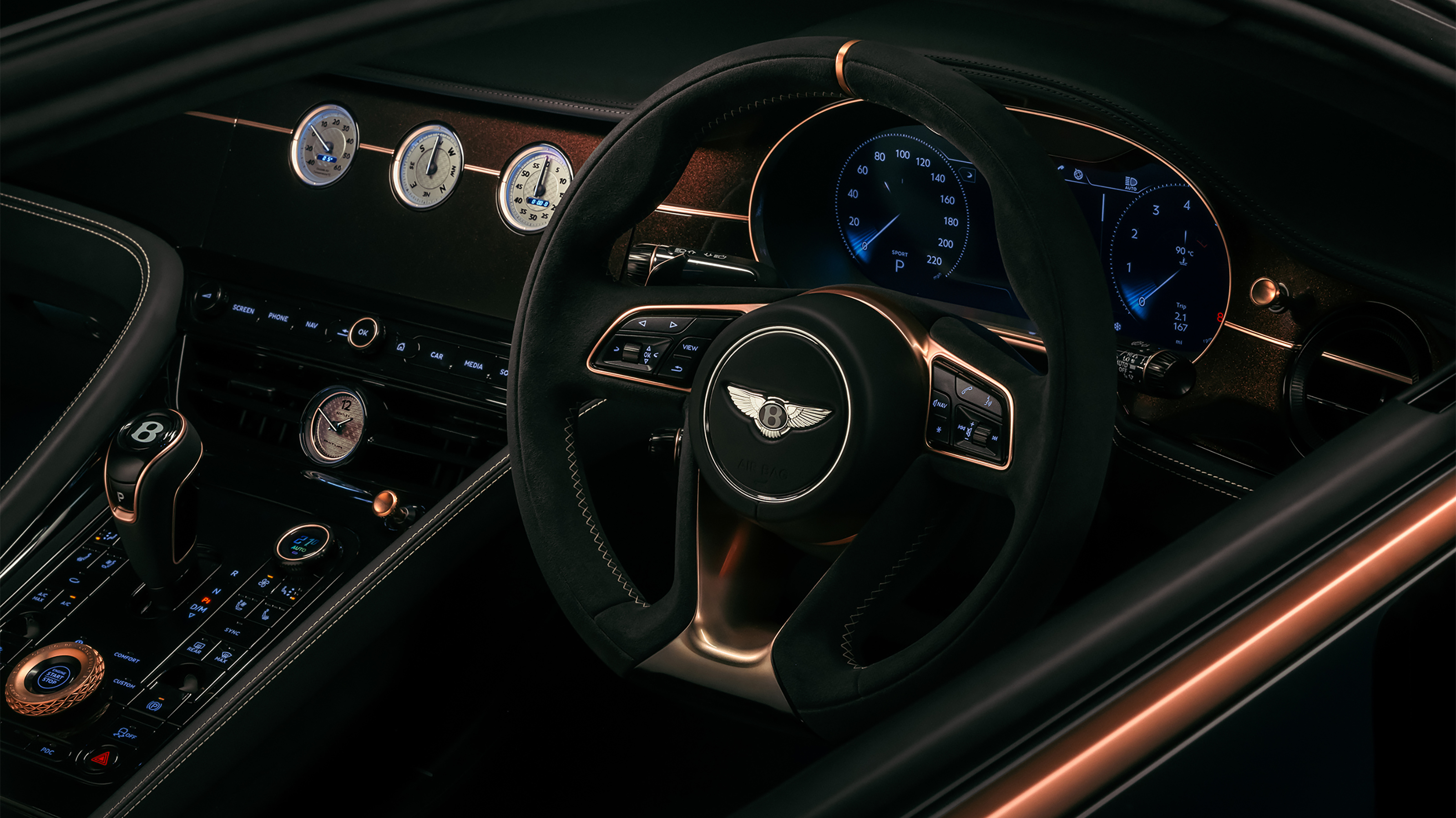 Bentley Batur 'The Black Rose' - steering wheel