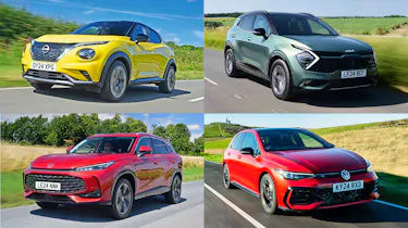 Four way image of Nissan Juke, MG HS, Kia Sportage and Volkswagen Golf
